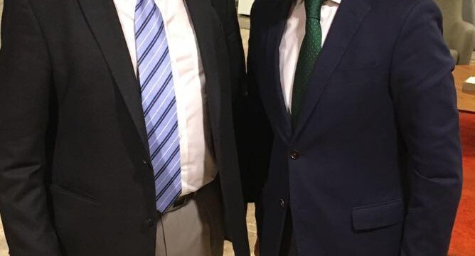 El Secretario Ejecutivo del PP en el Exterior, Ramón Moreno con el Presidente del PP de España en Suiza, José Gil,  (112849)