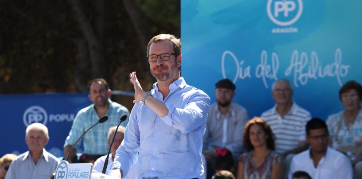 Javier Maroto, durante su intervención en el Día del Afiliado del PP de Aragón