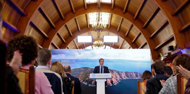 Pablo Casado durante su intervención en la Junta Directiva del PP de A Coruña