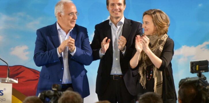 Pablo Casado en la presentación de los candidatos del PP a las alcaldías de La Rioja