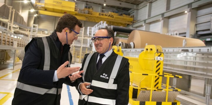 Visita de Pablo Casado a Zaragoza y a la fábrica de papel de SAICA