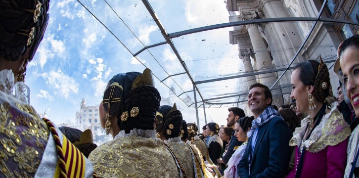 Pablo Casado en La Mascletá de Valencia