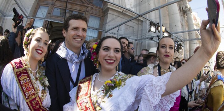 Pablo Casado en La Mascletá de Valencia