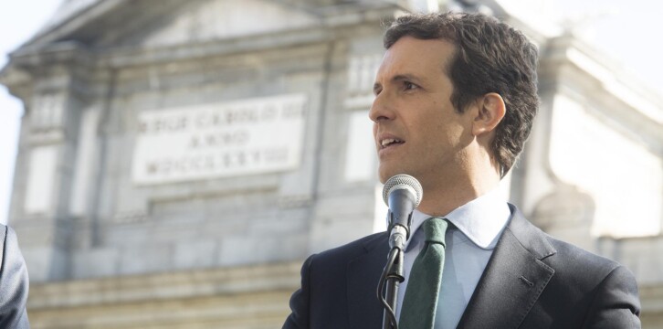 Pablo Casado en el acto de presentación de la candidatura del PP por Madrid