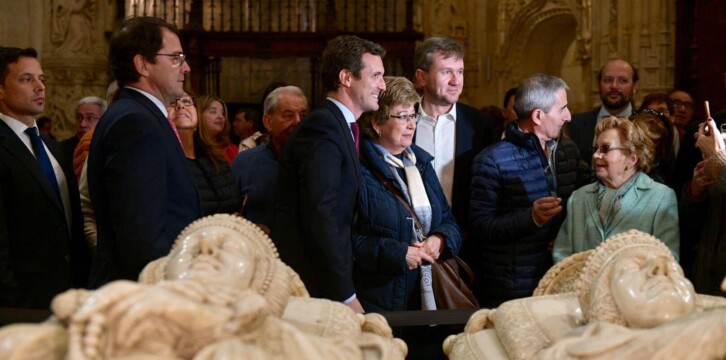 Pablo Casado en su visita a Burgos y a la agencia de noticias ICAL