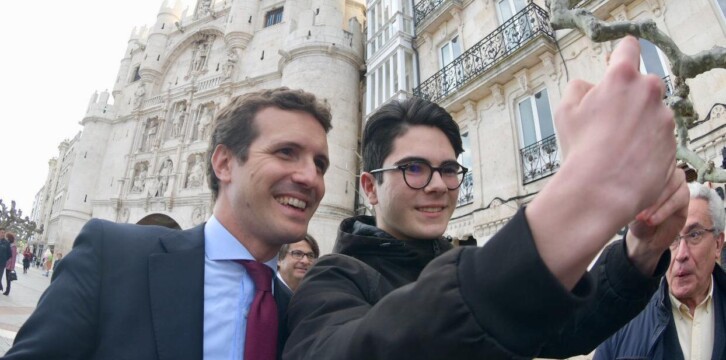 Pablo Casado en su visita a Burgos y a la agencia de noticias ICAL