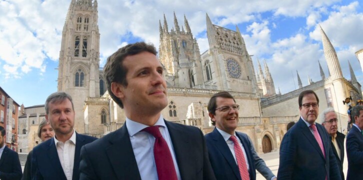 Pablo Casado en su visita a Burgos y a la agencia de noticias ICAL