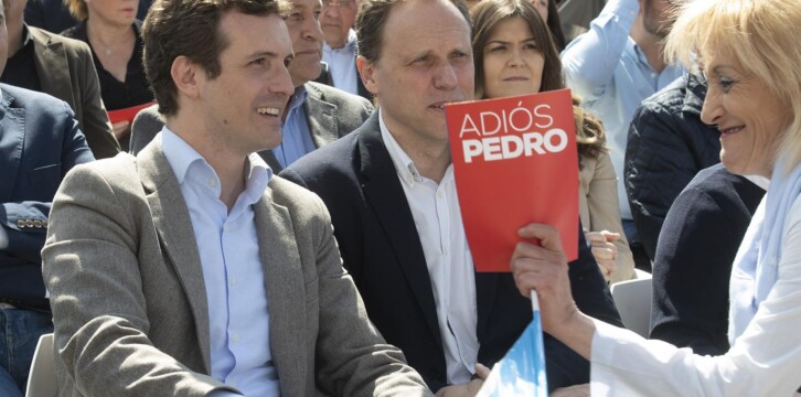 Pablo Casado en un acto en León