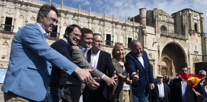 Pablo Casado en un acto en León
