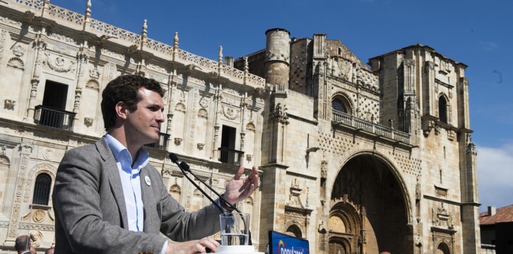 Pablo Casado en un acto en León