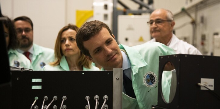 Pablo Casado en su visita a La Laguna