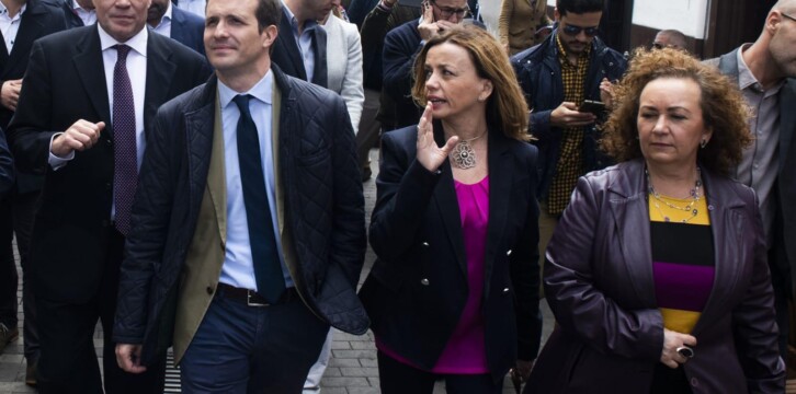 Pablo Casado en su visita a La Laguna