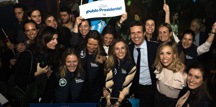 Pablo Casado en el acto de inicio de campaña.
