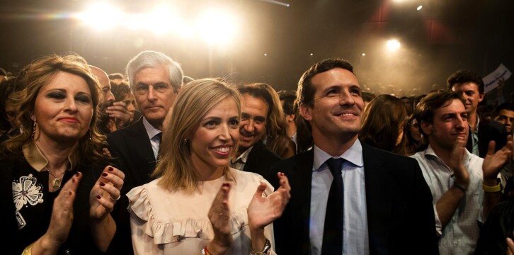 Pablo Casado en el acto de inicio de campaña.