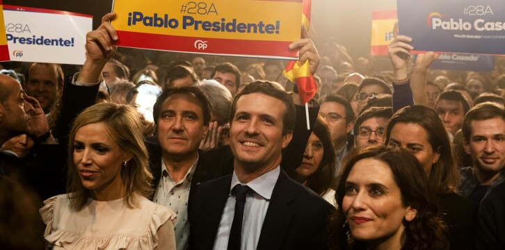 Pablo Casado en el acto de inicio de campaña.