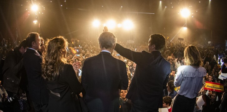 Pablo Casado en el acto de inicio de campaña.
