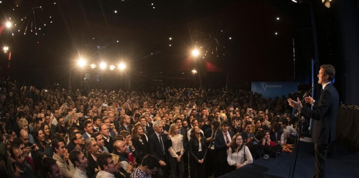 Pablo Casado en el acto de inicio de campaña.