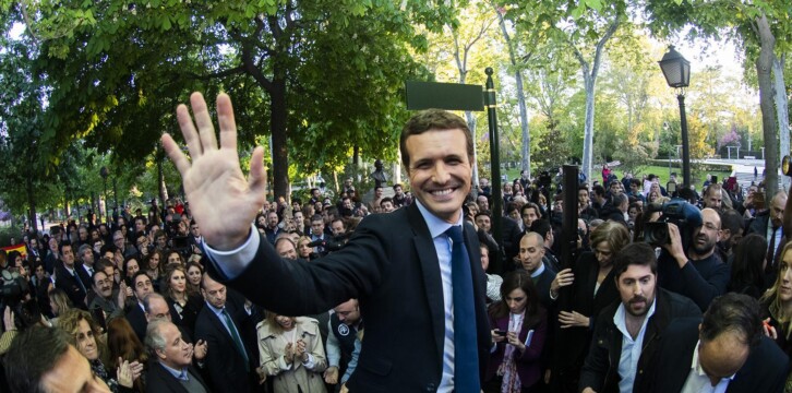 Pablo Casado en el acto de inicio de campaña.