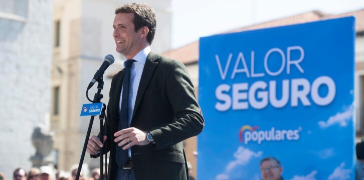 Pablo Casado en un Mitin del PP en Valladolid