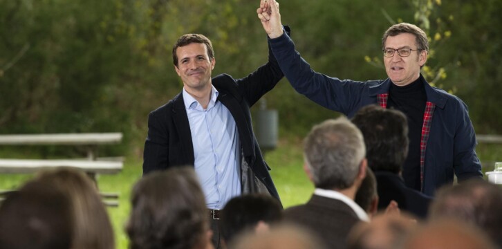 Pablo Casado en un Mitin en Nemenzo, Santiago de Compostela