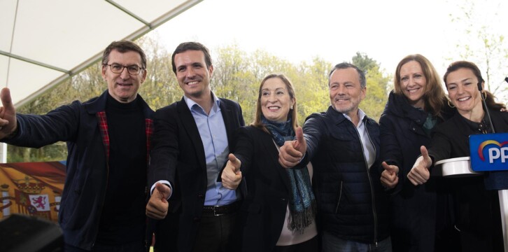 Pablo Casado en un Mitin en Nemenzo, Santiago de Compostela