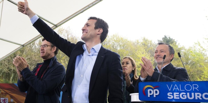 Pablo Casado en un Mitin en Nemenzo, Santiago de Compostela