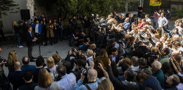 Pablo Casado ejerciendo su derecho al voto