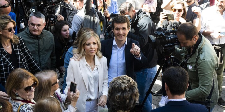 Pablo Casado ejerciendo su derecho al voto