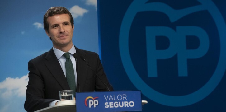 Pablo Casado en rueda de prensa Valoración Resultados Electorales