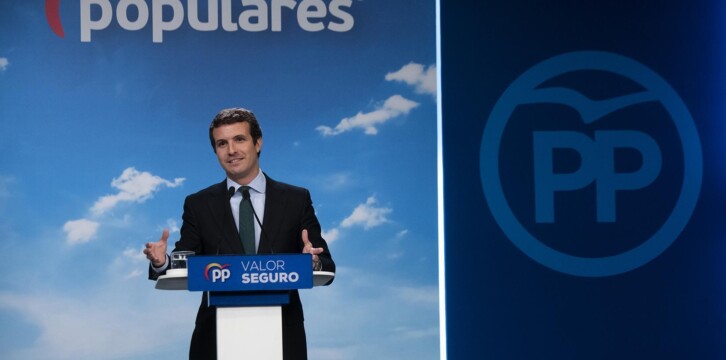 Pablo Casado en rueda de prensa Valoración Resultados Electorales