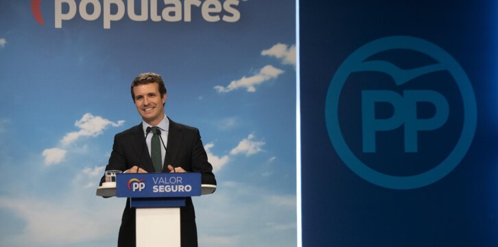 Pablo Casado en rueda de prensa Valoración Resultados Electorales