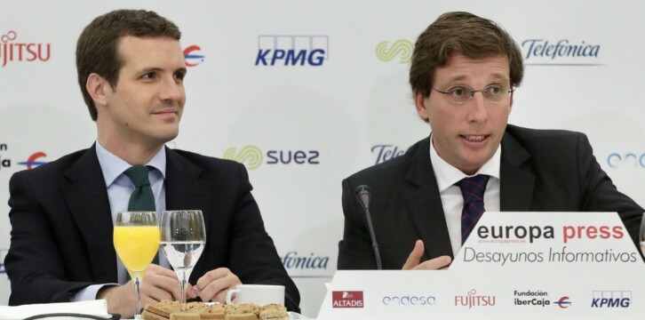 Pablo Casado en los desayunos de Europa Press