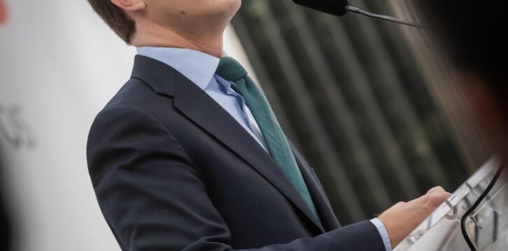 Pablo Casado en los desayunos de Europa Press