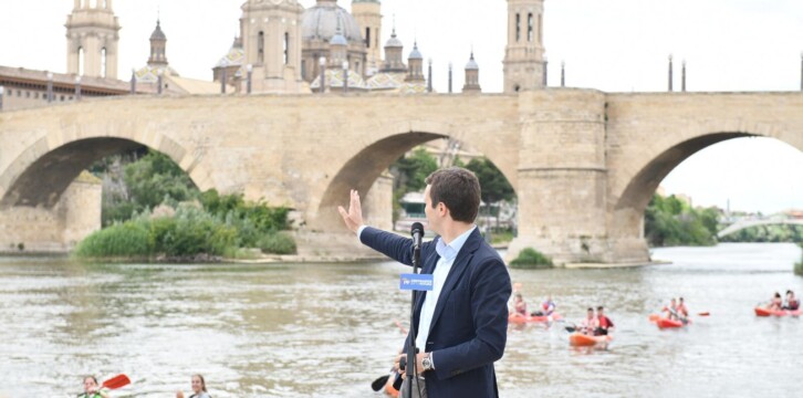 Pablo Casado en la presentación del programa electoral europeo en Zaragoza
