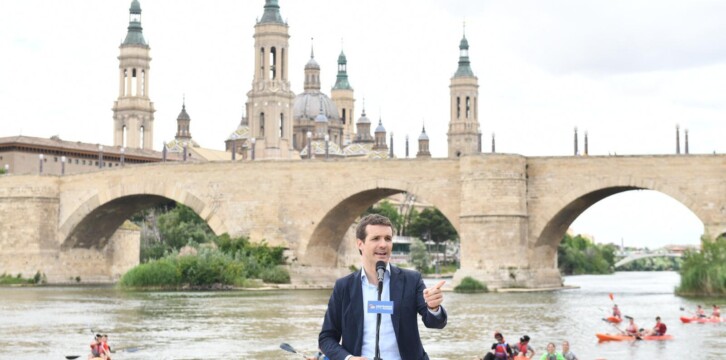 Pablo Casado en la presentación del programa electoral europeo en Zaragoza