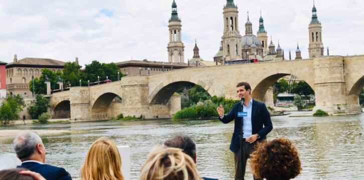 Pablo Casado en la presentación del programa electoral europeo en Zaragoza