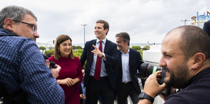 Pablo Casado en un acto del PP en Santander