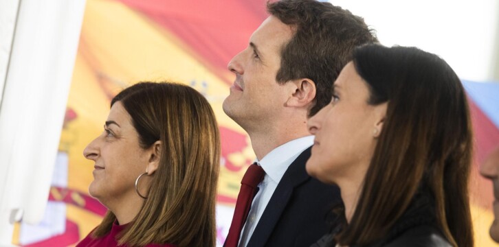 Pablo Casado en un acto del PP en Santander