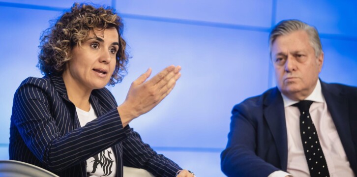 Dolors Montserrat en el acto con venezolanos residentes en Madrid, junto a Leopoldo López