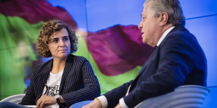 Dolors Montserrat en el acto con venezolanos residentes en Madrid, junto a Leopoldo López