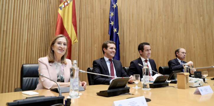 Pablo Casado preside reunión plenaria con los grupos del PP del Congreso y el Senado