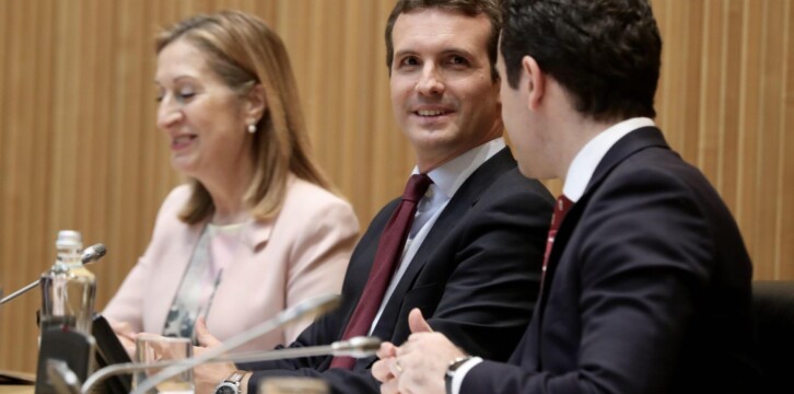 Pablo Casado preside reunión plenaria con los grupos del PP del Congreso y el Senado