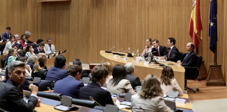 Pablo Casado preside reunión plenaria con los grupos del PP del Congreso y el Senado