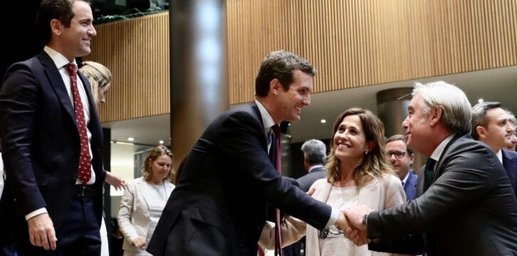 Pablo Casado preside reunión plenaria con los grupos del PP del Congreso y el Senado