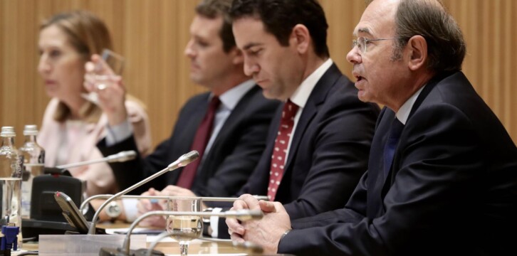 Pablo Casado preside reunión plenaria con los grupos del PP del Congreso y el Senado