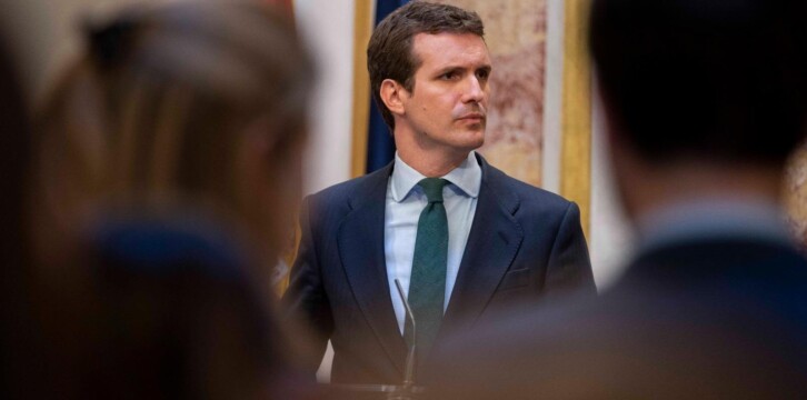 Pablo Casado tras la sesión constitutiva del Congreso de los Diputados