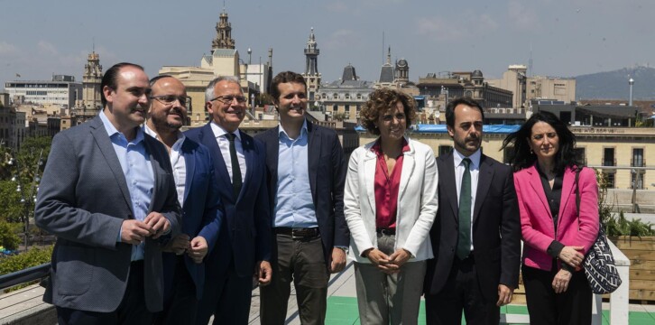 Pablo Casado en el Palau de Mar en Barcelona