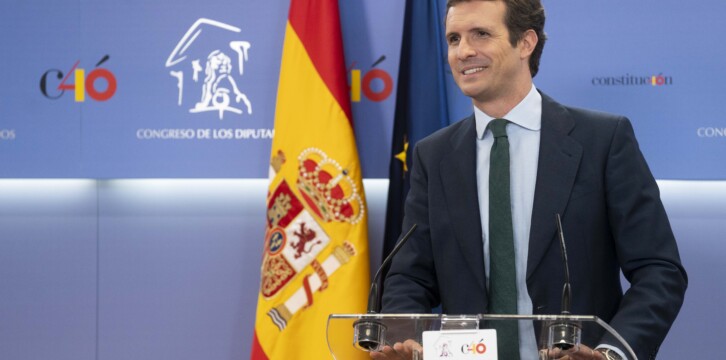 Rueda de prensa de Pablo Casado desde el Congreso de los Diputados