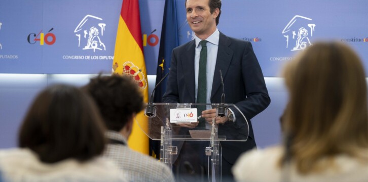 El presidente del Partido Popular, Pablo Casado