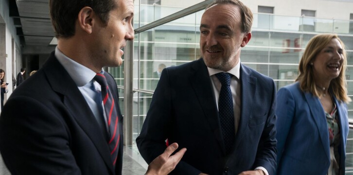 Reunión de Pablo Casado con Javier Esparza, Presidente de UPN